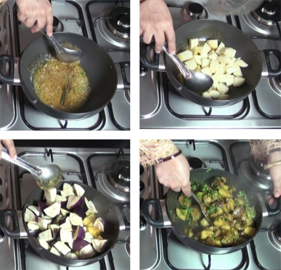 बैगन आलू की सब्जी - Aloo Baingan - Eggplant with potatoes -  