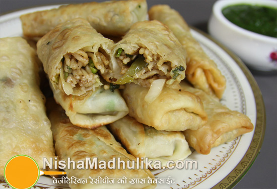 Noodles Spring Rolls Recipe Nishamadhulika Com